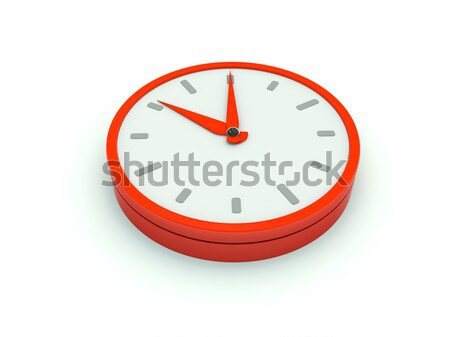 Reloj icono rojo tiempo blanco calendario Foto stock © MikhailMishchenko
