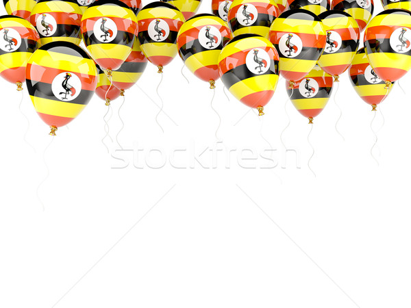 Zdjęcia stock: Balon · ramki · banderą · Uganda · odizolowany · biały