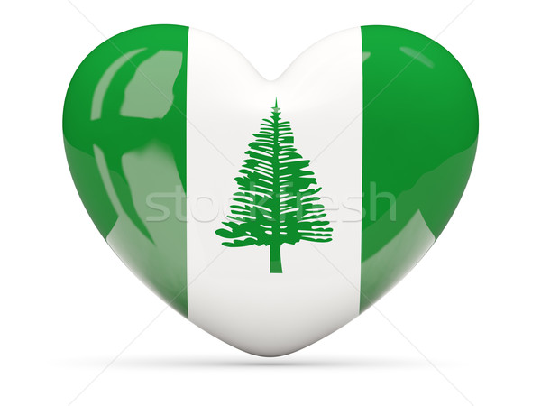 Stock photo: Heart shaped icon with flag of norfolk island