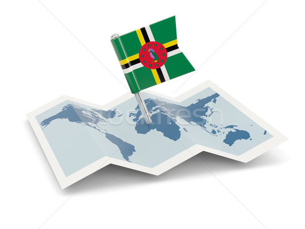 Mapa bandeira Dominica isolado branco Foto stock © MikhailMishchenko