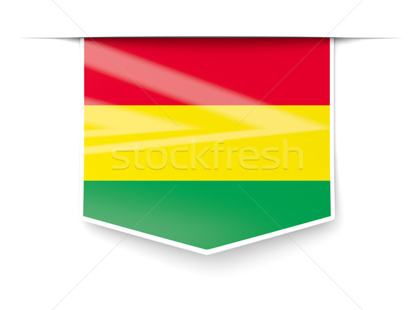 Cuadrados etiqueta bandera Bolivia aislado blanco Foto stock © MikhailMishchenko