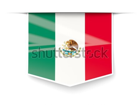 Zászló címke Mexikó izolált fehér felirat Stock fotó © MikhailMishchenko