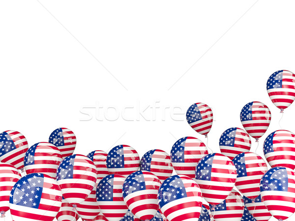 Repülés léggömbök zászló Egyesült Államok Amerika izolált Stock fotó © MikhailMishchenko