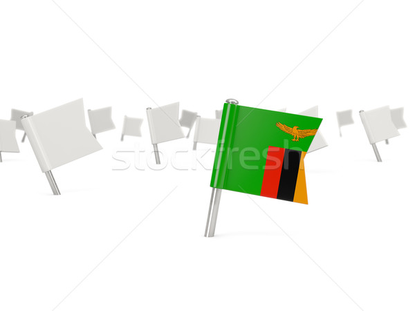 Placu pin banderą Zambia odizolowany biały Zdjęcia stock © MikhailMishchenko