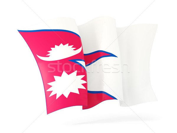 Banderą Nepal 3d ilustracji odizolowany biały Zdjęcia stock © MikhailMishchenko