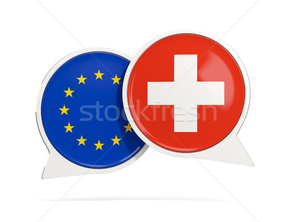 Chat buborékok EU Svájc izolált fehér Stock fotó © MikhailMishchenko