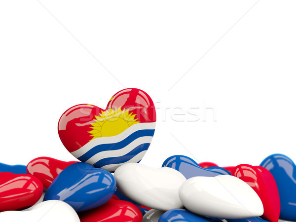 Coração bandeira Kiribati topo corações isolado Foto stock © MikhailMishchenko