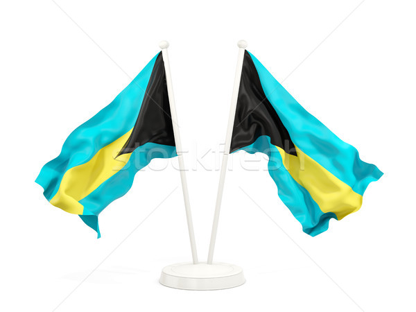 Two waving flags of bahamas Stock photo © MikhailMishchenko