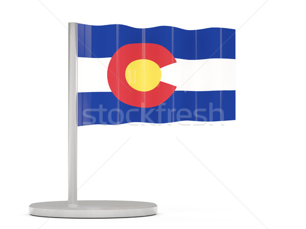 Flag pin with flag of colorado. United states local flags Stock photo © MikhailMishchenko