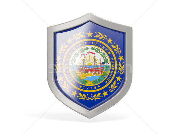 Shield icon with flag of new hampshire. United states local flag Stock photo © MikhailMishchenko