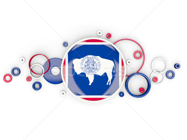 Round flag of wyoming with circles pattern. United states local  Stock photo © MikhailMishchenko