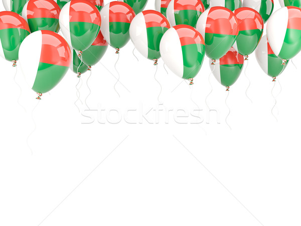 Stok fotoğraf: Balon · çerçeve · bayrak · Madagaskar · yalıtılmış · beyaz