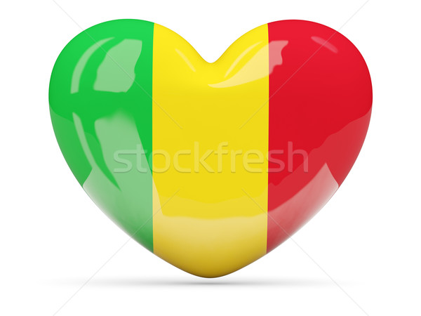 Heart shaped icon with flag of mali Stock photo © MikhailMishchenko