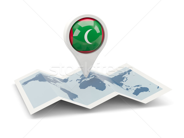 Round pin with flag of maldives Stock photo © MikhailMishchenko