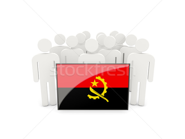 Emberek zászló Angola izolált fehér tömeg Stock fotó © MikhailMishchenko
