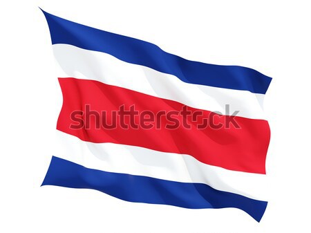 Bayrak Kostarika yalıtılmış beyaz Stok fotoğraf © MikhailMishchenko