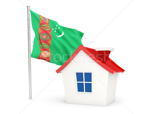 Ev bayrak Türkmenistan yalıtılmış beyaz ev Stok fotoğraf © MikhailMishchenko