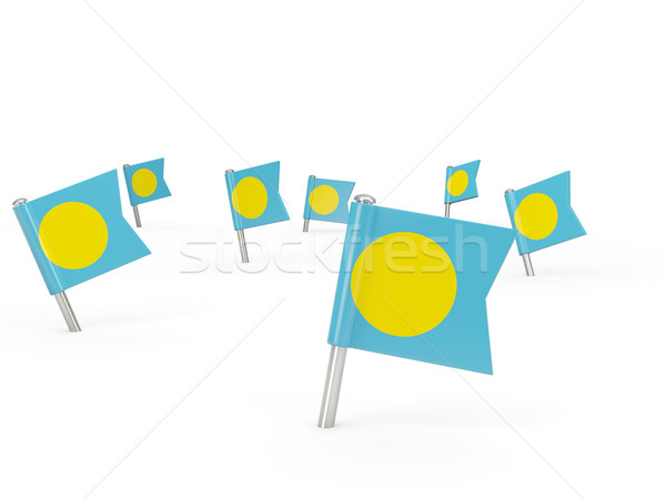 Platz Flagge Palau isoliert weiß Land Stock foto © MikhailMishchenko