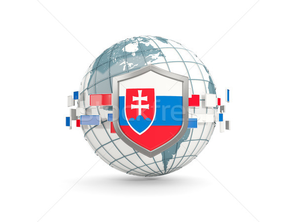 Foto stock: Mundo · escudo · bandera · Eslovaquia · aislado · blanco
