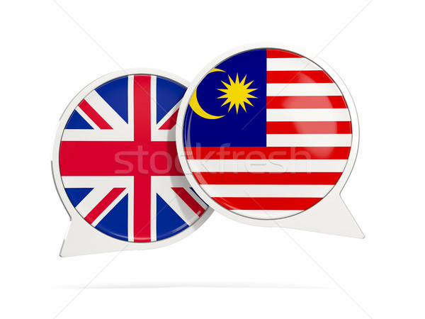 ストックフォト: チャット · 泡 · マレーシア · 孤立した · 白 · 3次元の図