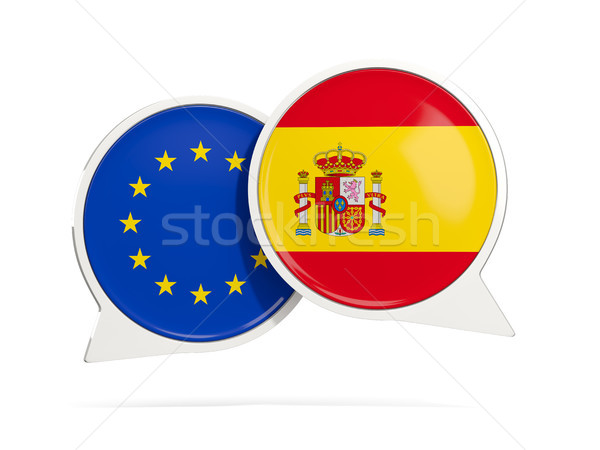 チャット 泡 eu スペイン 孤立した 白 ストックフォト © MikhailMishchenko
