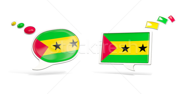 Two chat icons with flag of sao tome and principe Stock photo © MikhailMishchenko