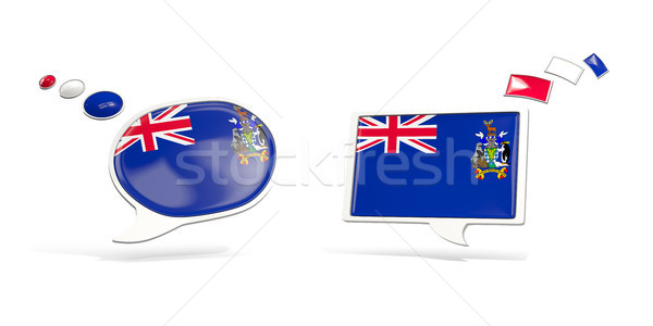 Two chat icons with flag of south georgia and the south sandwich Stock photo © MikhailMishchenko