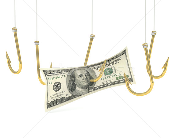 Hundert Dollar Rechnung Haken Geld Finanzierung Stock foto © MikhailMishchenko