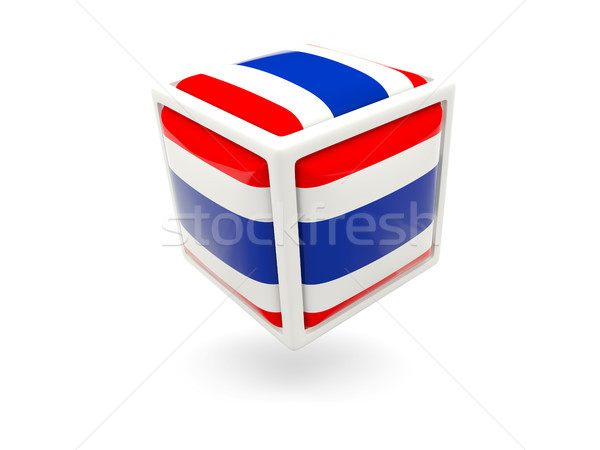 Stockfoto: Vlag · Thailand · kubus · icon · geïsoleerd · witte