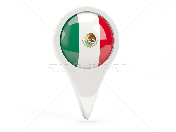 Banderą ikona Meksyk odizolowany biały Pokaż Zdjęcia stock © MikhailMishchenko