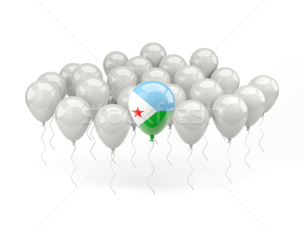 Air balloons with flag of djibouti Stock photo © MikhailMishchenko