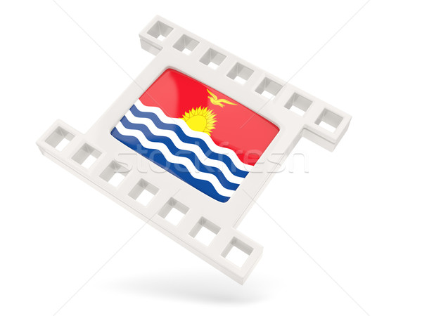 Foto stock: Filme · ícone · bandeira · Kiribati · isolado · branco