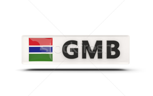 Vierkante icon vlag Gambia iso code Stockfoto © MikhailMishchenko