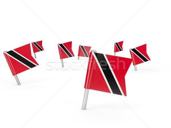 Square pins with flag of trinidad and tobago Stock photo © MikhailMishchenko