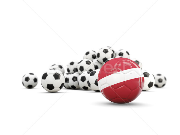 Piłka nożna banderą odizolowany biały 3d ilustracji sportu Zdjęcia stock © MikhailMishchenko