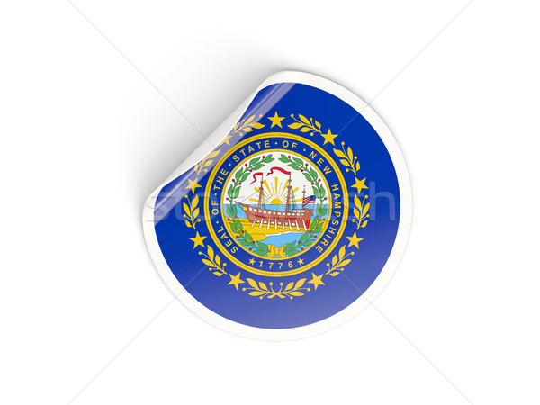 Flag of new hampshire, US state round sticker Stock photo © MikhailMishchenko