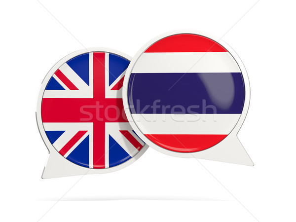 Chat bubbles of UK and Thailand isolated on white Stock photo © MikhailMishchenko