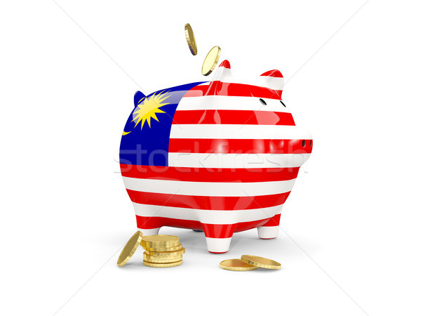 Vet spaarvarken Maleisië geld geïsoleerd witte Stockfoto © MikhailMishchenko