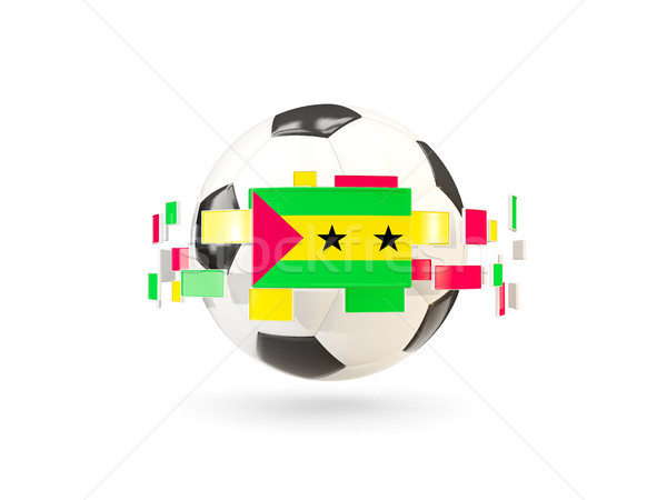 Soccer ball with line of flags. Flag of sao tome and principe Stock photo © MikhailMishchenko