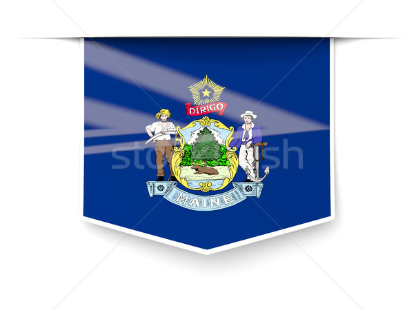 maine state flag square label with shadow. United states local f Stock photo © MikhailMishchenko