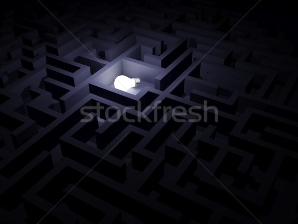 Light bulb in the maze Stock photo © MikhailMishchenko