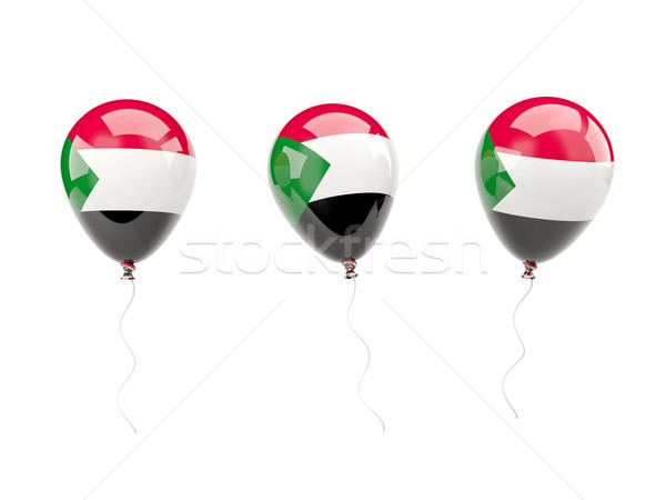 Aria palloncini bandiera Sudan isolato bianco Foto d'archivio © MikhailMishchenko