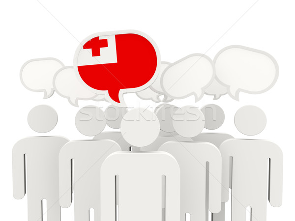 Stock photo: People with flag of tonga