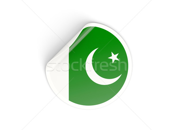 Aufkleber Flagge Pakistan isoliert weiß Reise Stock foto © MikhailMishchenko