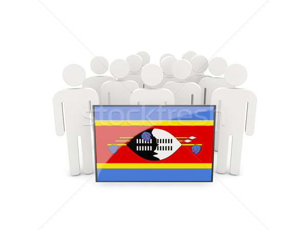 Ludzi banderą Suazi odizolowany biały tłum Zdjęcia stock © MikhailMishchenko