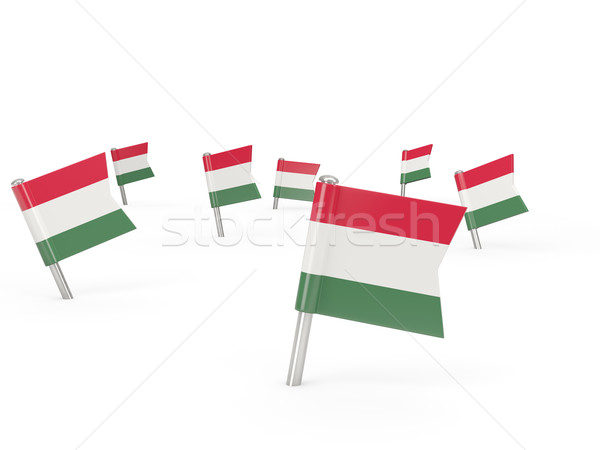 Piazza bandiera Ungheria isolato bianco paese Foto d'archivio © MikhailMishchenko