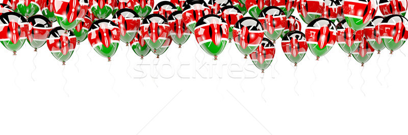 Foto stock: Balões · quadro · bandeira · Quênia · isolado · branco