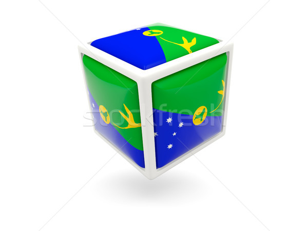 Stock photo: Flag of christmas island. Cube icon