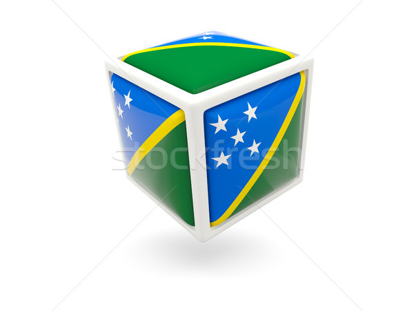 Flag of solomon islands. Cube icon Stock photo © MikhailMishchenko