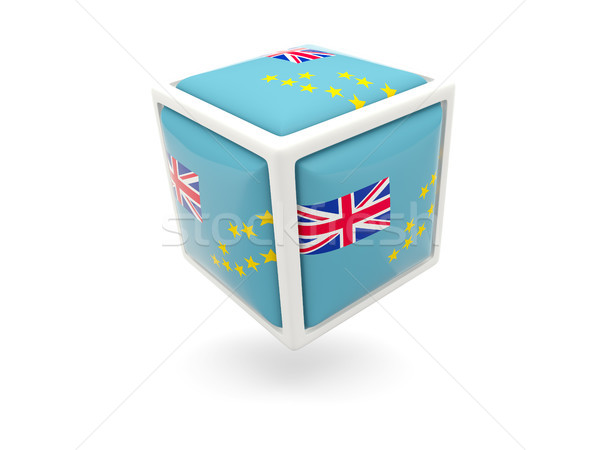 Stockfoto: Vlag · Tuvalu · kubus · icon · geïsoleerd · witte